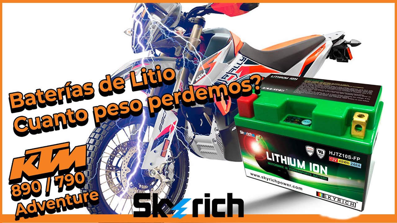 🔧 BATERIAS DE LITIO EN MOTO. Cuanto peso perdemos? | En una KTM 790 / 890 Adventure